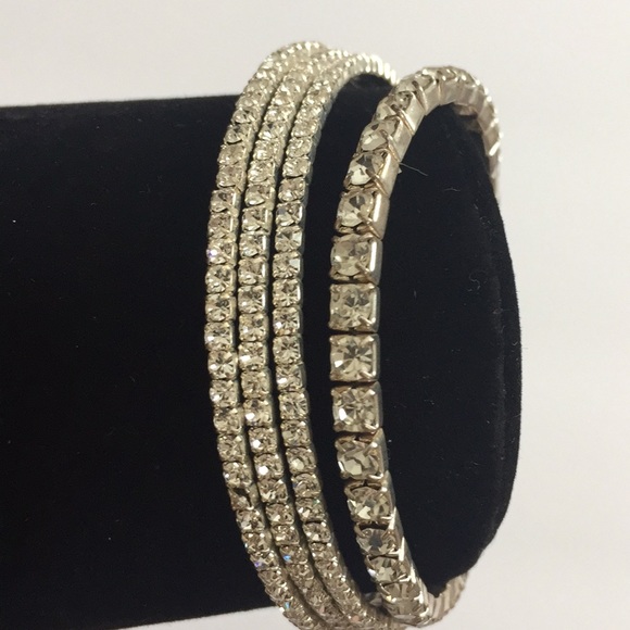 Vintage Jewelry - 2pcs Vintage Rhinestone Bling Bling Bracelets Vintage Jewelry - 2pcs Vintage Rhinestone Bling Bling Bracelets